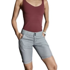 Columbia PFG Omni-Shade Sun Protection Navy White Pinstripe Bermuda Shorts 4